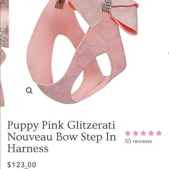Susan lanci Puppy Pink Glitzerati Nouveau Bow Step In Harness 🎀🎀 - Picture 2 of 4